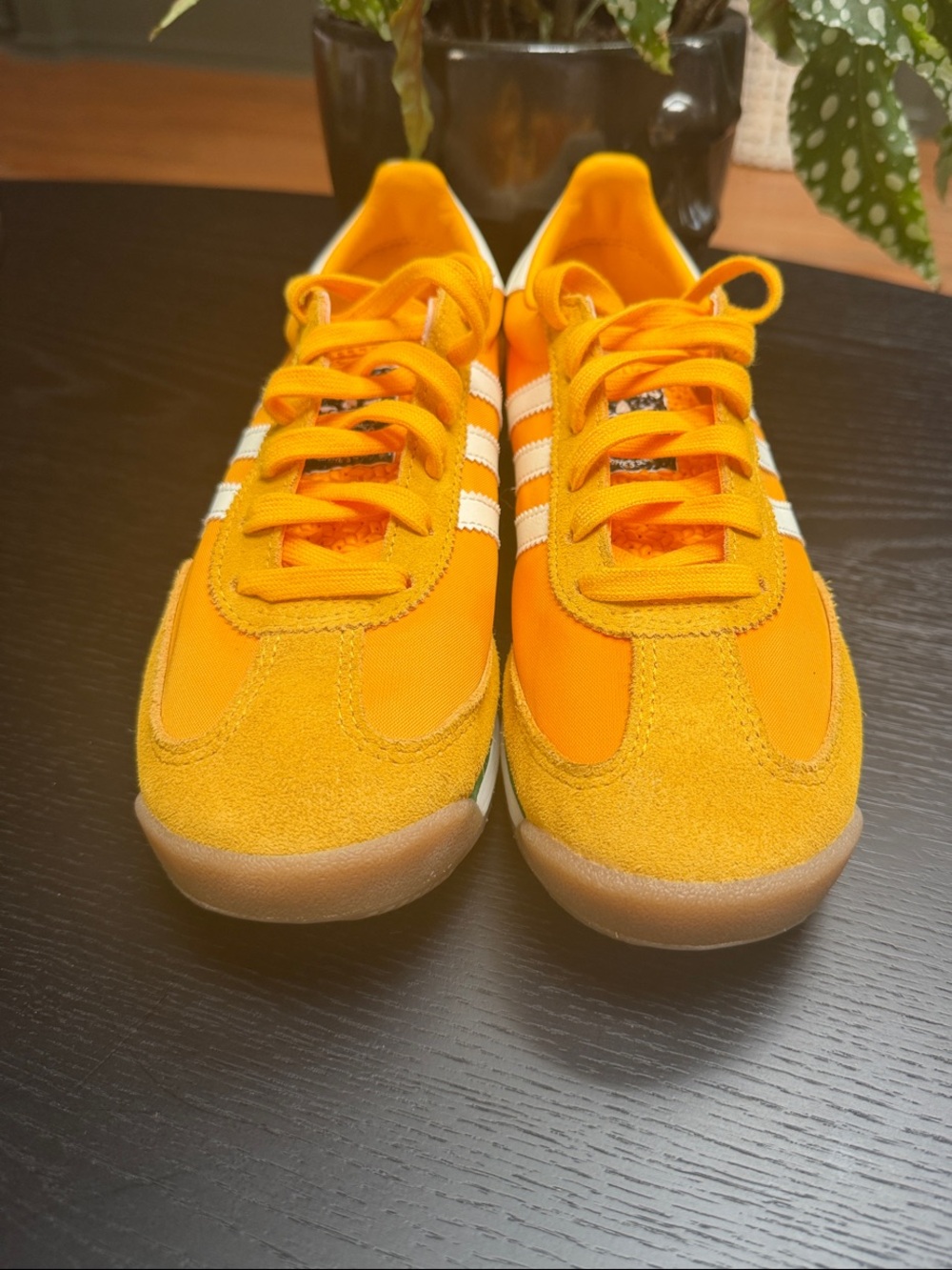 Adidas SL 72 Men's/Women’s Bright Orange Sneakers with White Stripes - Picture 2 of 6